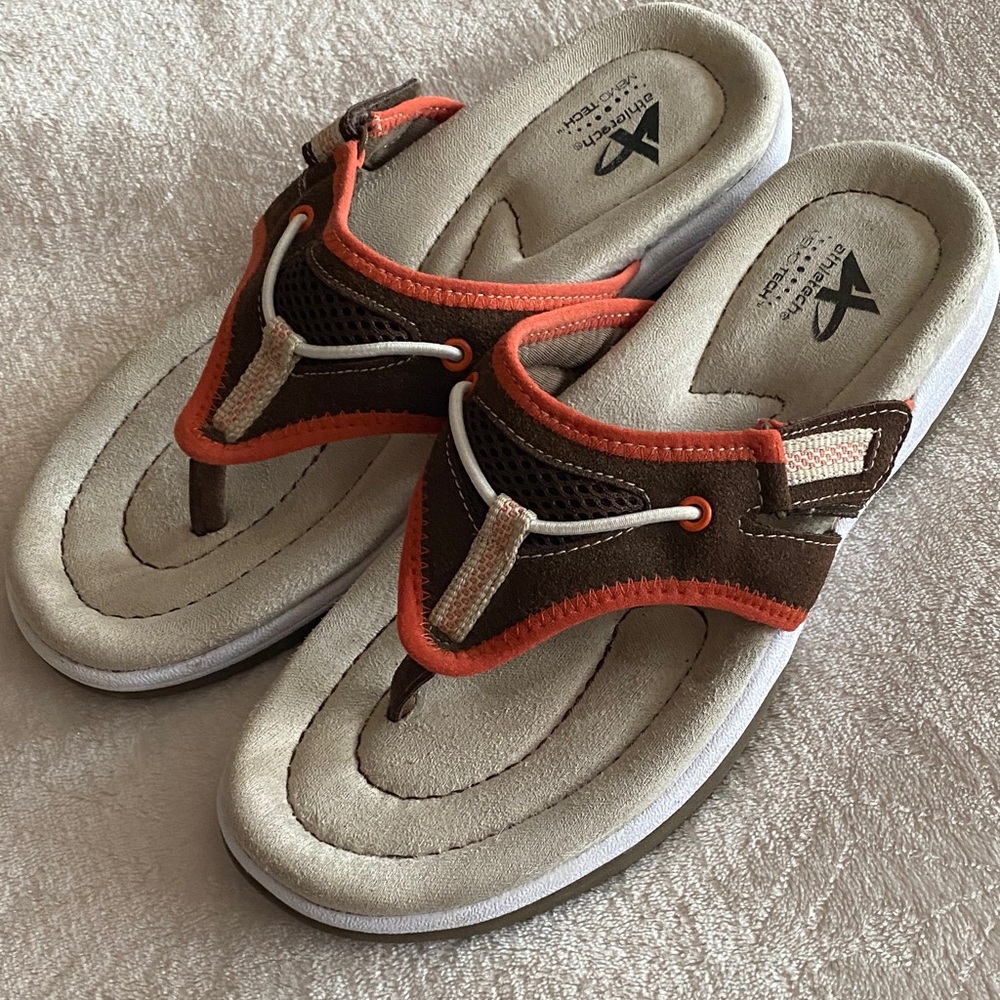 Athletech memo-tech Sandals with Orange and Brown Highlights